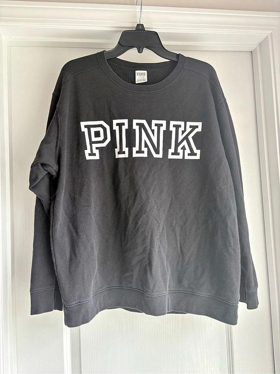 Victoria's Secret Tops - Victoria's Secret PINK Graphic Sweatshirt in Black Size Large